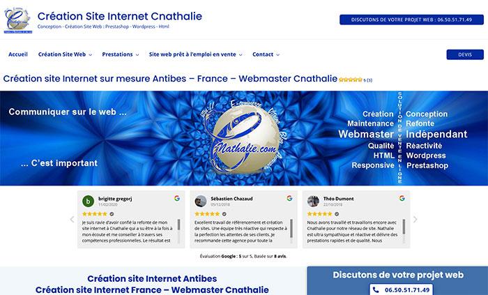 Création site web Voyance Cnathalie Côte d'Azur